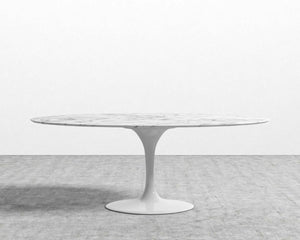 Rove Concepts Tulip Table Oval Black and White Carrara Marble 61"