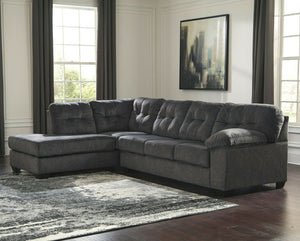 Modern Style Sectional Sofa in Granite Gray Fabric