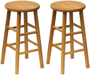 Winsome Natural - Set Of 2, Beveled Seat, 24" Stool, Assembled