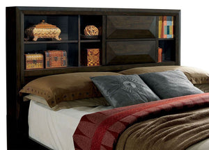 Queen Bookcase Storage Bed -Furniture of America Nikomedes in Gray