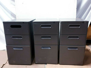 Stationary 3 Dawer File Cabinet with Lock