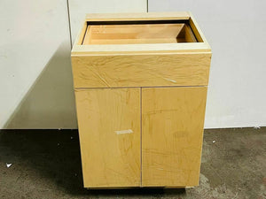 Natural Finish Base Cabinet (2 Butt Door, 1 Drawer) - Framed Assembled Cabinet