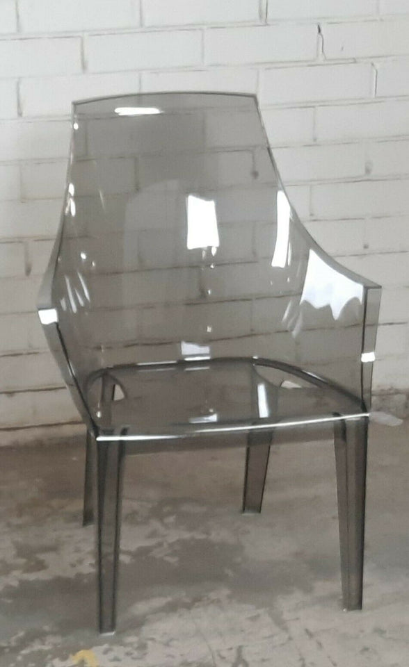 CLEAR/SMOKE LUCITE CHAIR ^WOW^ by MITCHELL GOLD + BOB WILLIAMS