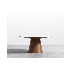 Rove Concepts Winston Dining Table - 63" White Lacquer Top Walnut Finish