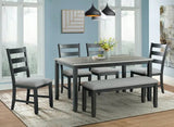 Elements International Martin 6 Piece Dining Set-DMT3006DS