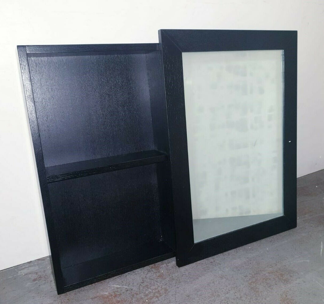 Glamour Collection Medicine Cabinet with side Drawer - BLACK